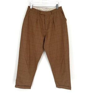 Brixton‎ Pant Womens 27 Brown Plaid Herringbone Preppy Victory Trouser Skater